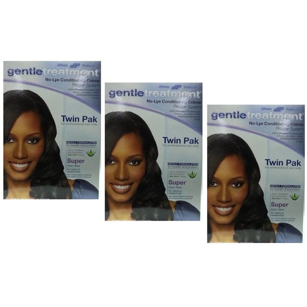 3x Relaxer/Smoothing Cream Gentle Treatment No Lye Conditioning Creme Relaxer Twin Pak Super