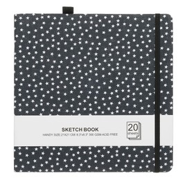 PATIKIL 8.3x8.3" Watercolor Sketchbook, 20 Sheet 300GSM/203lb Watercolor Paper Sketchbooks Acid Free Watercolor Journal Hardcover Artists Paper Pads with Pen Holder, Green Star