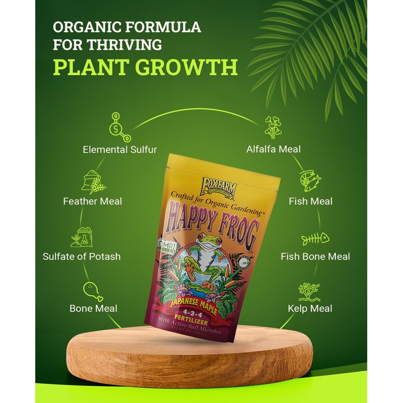 FoxFarm Happy Frog Japanese Maple Fertilizer, Nutrient-Rich Formula for Japanese