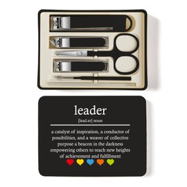 TTJHGYQO 6-Piece Nail Clipper Set with Nail File, Tweezers and ingrown toenail Removal kit Travel Nail kit for Men and Women (Leader Black)