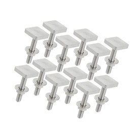 ACROPIX Car Roof Rack T Shaped Slot Bolt M6 W/Nuts Washer T Shaped Track Bolts Roof Rack Cargo Carrier Bolt Accessories Stainless Steel (Pack of 12) Car Parts