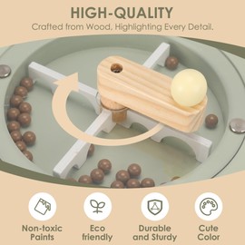 Pithfor Kids Wooden Coffee Maker Toy with Grinder, Pretend Play Kitchen Appliances & Accessories Toy Gift for Kids Toddlers Boys Girls