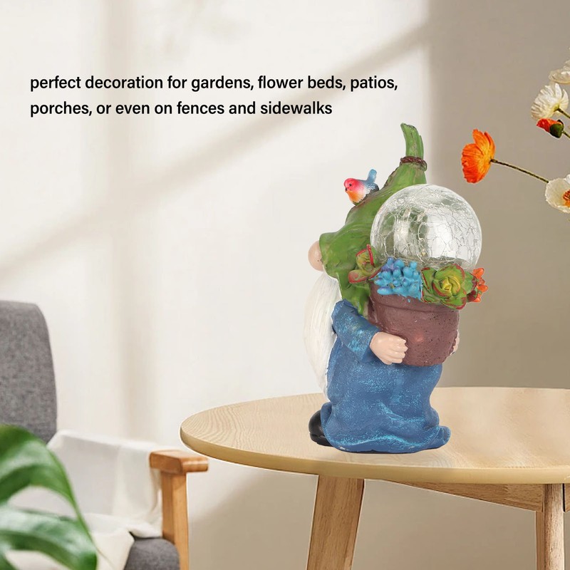 Faceless Doll Statue Exquisite Solar Powered Light Bright Colors Durable