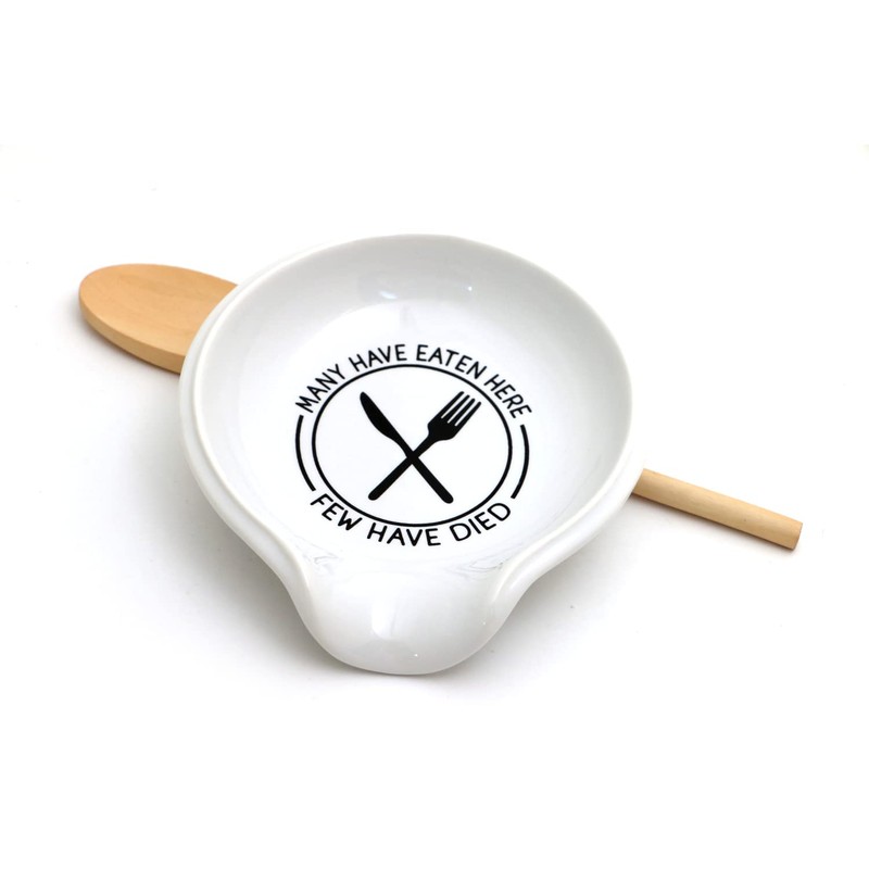 Many Have Eaten Here Handmade Ceramic Spoonrest LennyMud by Lorrie
