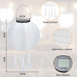 Lanterns Outdoor Weatherproof, Lanterns Solar Outdoor, LED Hanging Garden Lantern Solar with Tassel Trim for Gardens, Yards, Balconies, Wedding Decoration