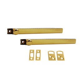 QCAA QCAA Heavy Duty Solid Brass Concealed Surface Bolt, 6", Polish Brass, 2 Pack, Made in Taiwan