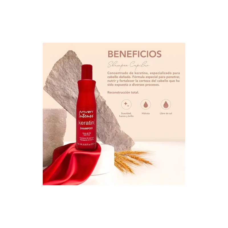Kit Anven Intess Shampoo + Mascarilla Tratamiento Keratin