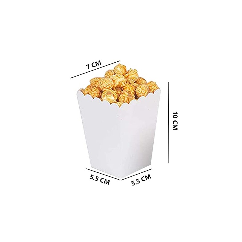 Ainmto 24PCS White Popcorn Boxes Mini Paper Popcorn Containers for