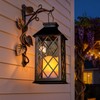 [2 Pack] TAKE ME Black 14" Solar Lanterns Outdoor Waterproof