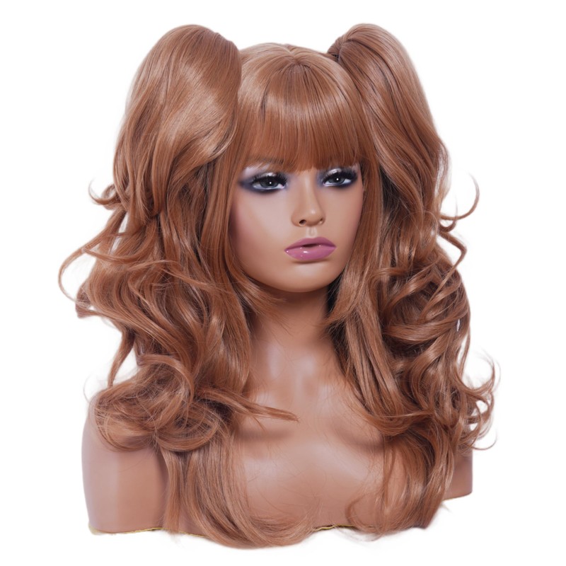 Rugelyss Long Wavy Light Brown Pigtail Wigs for Women with
