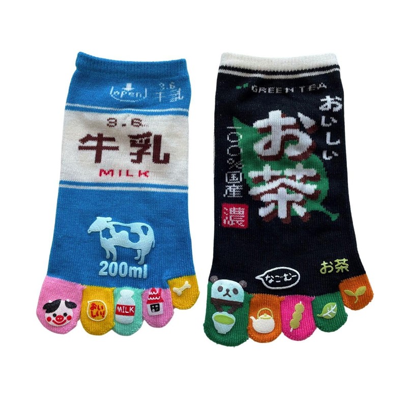 [Mode Select] Women's 5 Toe Socks, Characters, 2 Pairs Set,
