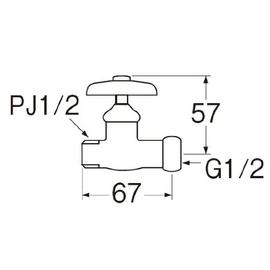 SANEI JV26A-13 Cosmetic Valve with Nut for General and Cold Areas