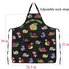 BNQL Snail Apron Snail for Snail Lovers Cute Snail Gifts You Tail I Snail Animal Owner Gift Snail BBQ Grilling Gardening Apron