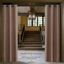 NICETOWN - Cortina divisora de sonido para cortina de habitación, función opaca térmica, panel de cortina para puerta de patio, cortina aislante para puerta corredera, capuchino, 3 pies de ancho x 6.6