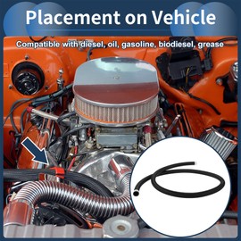 INFINAUTO AN8 Fuel Line Hose 8AN 4ft Vacuum Hose Automotive Fuel Hose CPE Rubber,Nylon Braided Black