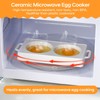 Ceramic Microwave Egg Cooker, BPA-Free 2-Cavity Egg Poacher