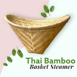 Unbranded Traditional Thai Sticky Sweet Rice  Handcraft Bamboo Basket Steamer + Wicker Lid - Bamboo Basket Steamer Only