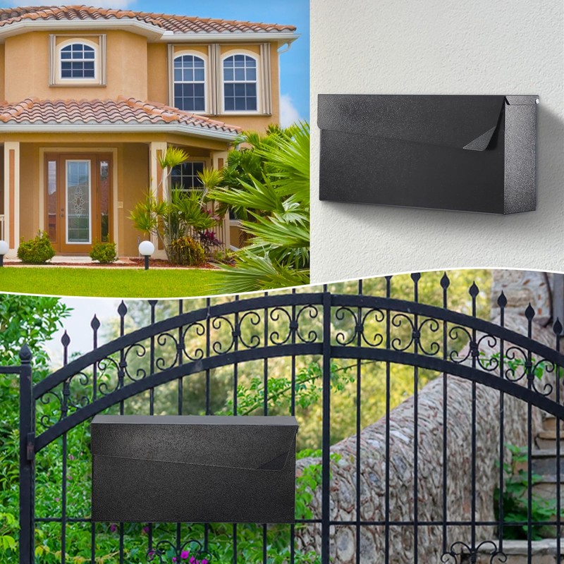 KYODOLED Wall-Mount Mailbox, Large Capacity Mail Box, Mailboxes for Outside,