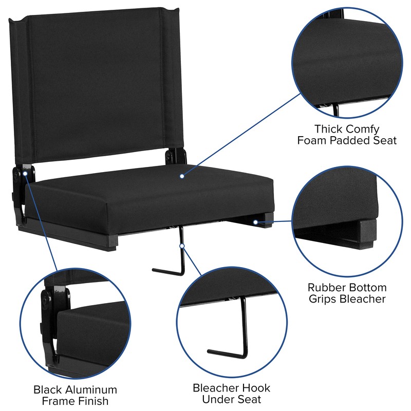 Flash Furniture Grandstand Comfort Seats by Flash - Black Stadium