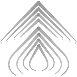 Glarks 8Pcs Stainless Steel Inside Outside Caliper Set, 4'' 8'' 10'' 12'' Straight/Bent Leg Ceramic Pottery Measuring Tools for Carving, Shaping, Clay Sculpture, Modeling