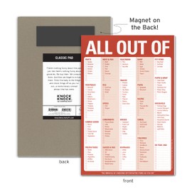 Knock Knock All Out Of Grocery List Note Pad, 6 x 9-inches (Red)