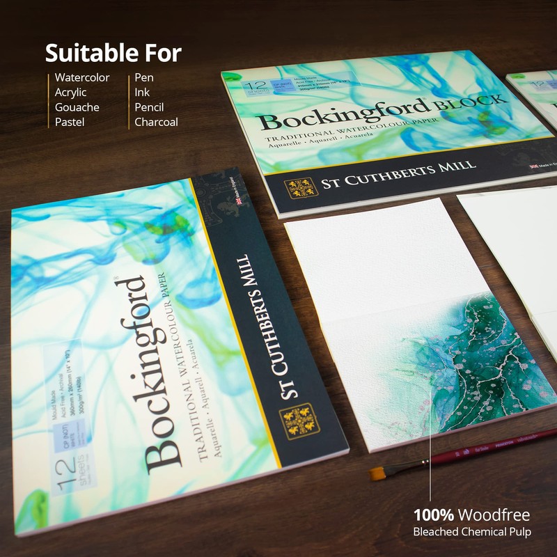 Bockingford Pad : GLUED : 7x10in : 140lb (300gsm) Not