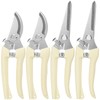 4PACK Pruning Shears, Stainless Steel Garden Shears, Sharp Handhled Gardening