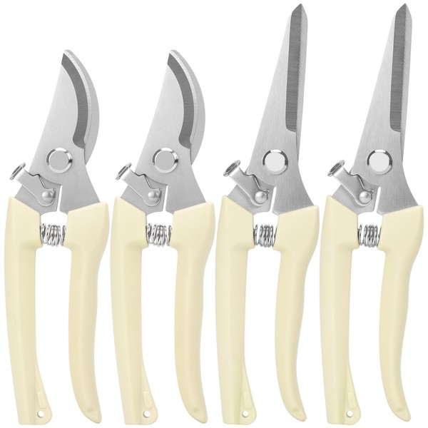 4PACK Pruning Shears, Stainless Steel Garden Shears, Sharp Handhled Gardening