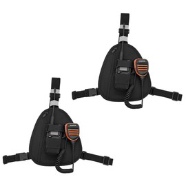 JoyRole Walky Talky Chest Harness Shoulder Radio Holster Chest Pack Adjustable Two-Way Radio Triangle Bag for Baofeng Motorola Retevis Walkie Talkies (2Pack)