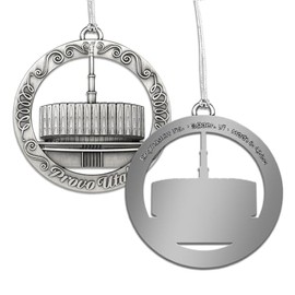 LDS Temple Ornament by Ringmasters | Antique Silver-Finish Hanging Ornament | LDS Missionary Ornament Exchange Ideas, (Provo Utah)