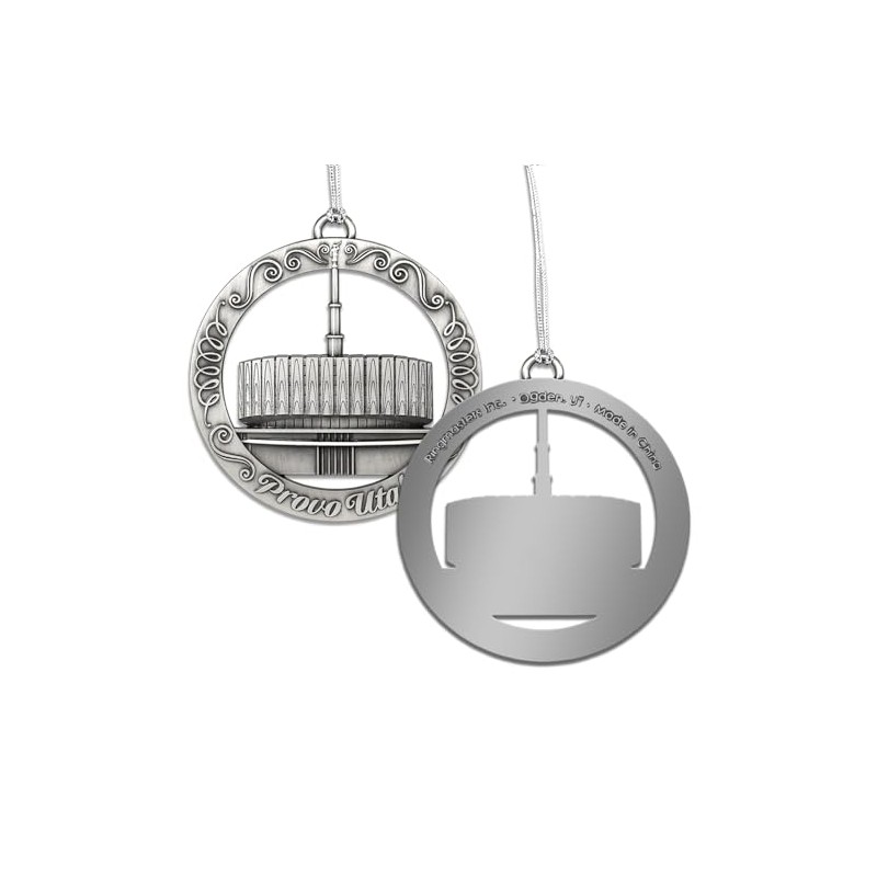 LDS Temple Ornament by Ringmasters | Antique Silver-Finish Hanging Ornament