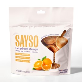 SAYSO Dehydrated Oranges | Dried Fruit Slices for Cocktail or Mocktail Garnish for Drinks | Premium Quality Citrus | Single Ingredient, Hand Selected, 12 Slices