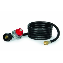 Camco 58034 8' Propane Hose with Regulator for Little Red Campfire, Black