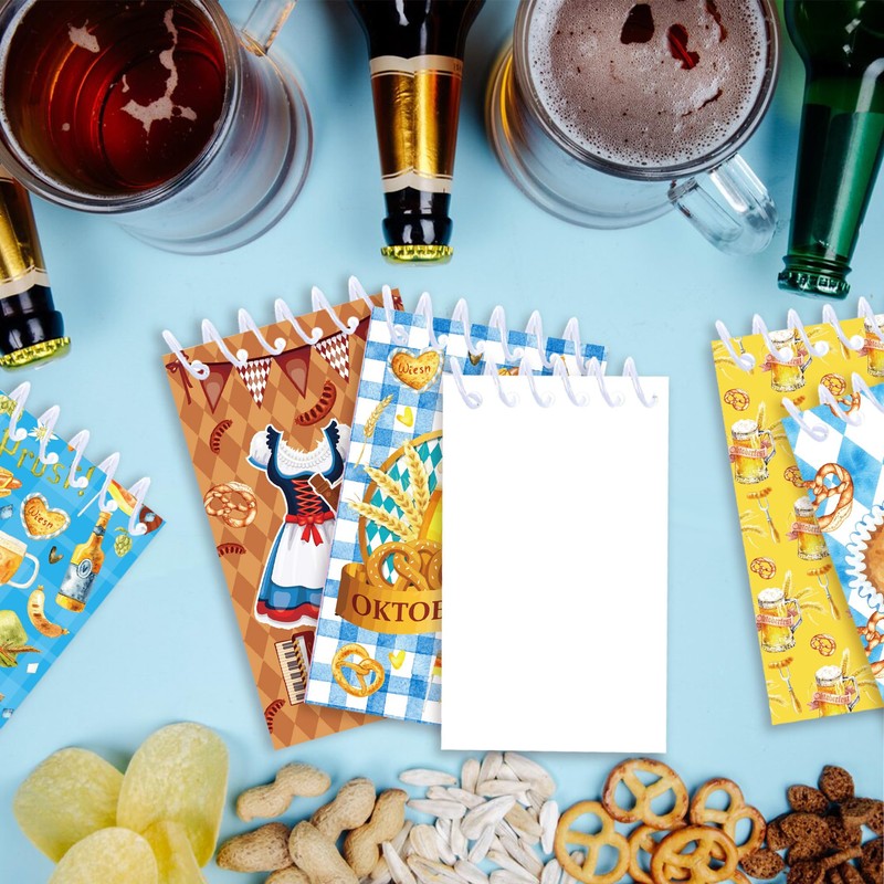 JOINFANXIN 8 Pack Oktoberfest Note Pads, Spiral Pocket Notebook, Small