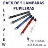 LED VIEW Pak 5 Lamparas Pupileras Tipo Pluma Luz Amarilla