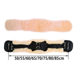 Merauno lamb wool saddle girth moon girth anatomical dressage strap contour strap with removable lamb wool cover, riding belt with natural lamb wool,replaceable lambs wool cover