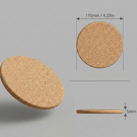 Faithful Panda 100Pcs 4.33" Blank Cork Coasters for Laser Engraving