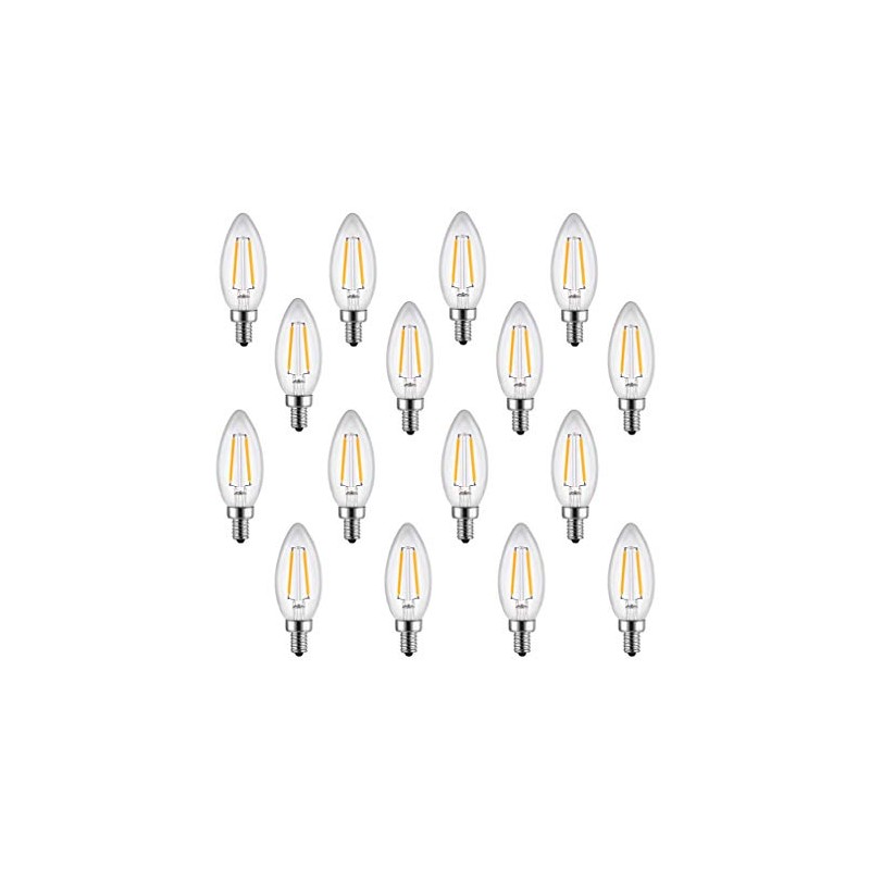 LUXON 2W LED Torpedo Light Bulb for Chandelier, Sconce, and
