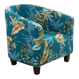 SearchI Club Chair Slipcover, Stretch Spandex Removable Floral Printed Armchair Covers, Sofa Cover Furniture Protector Home Decor for Living Room Arm Chair Cover Couch Covers