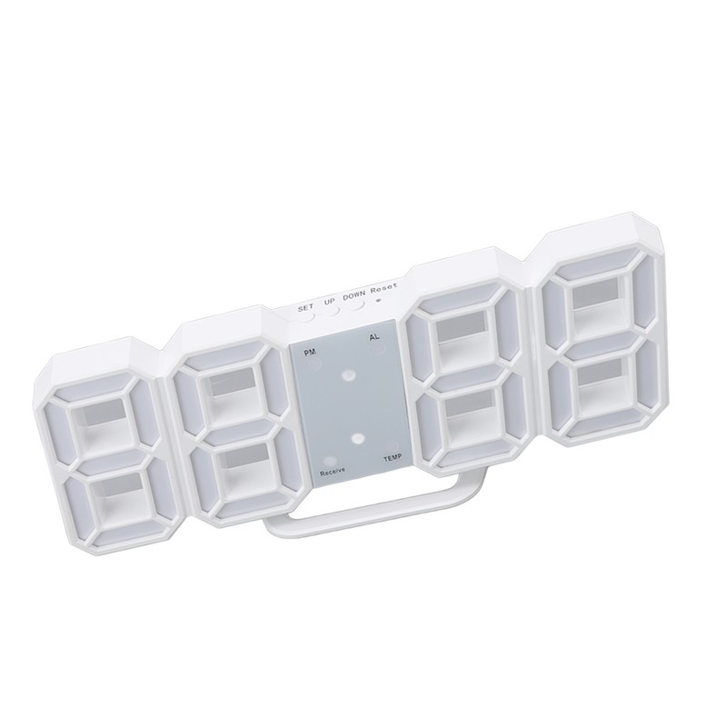 3D LED Digital Clock Time Temperature Display Night Light Alarm