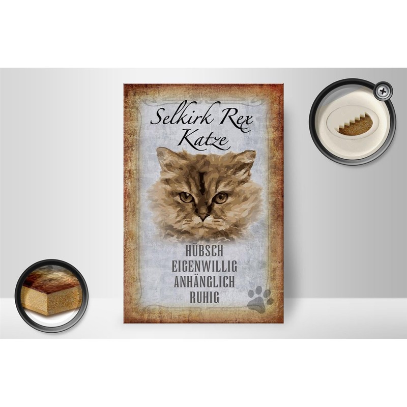 FEMER Wooden Sign Saying 20 x 30 cm Selkirk Rex