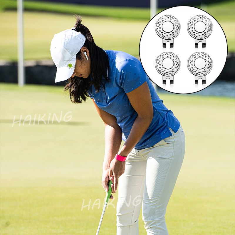 HAIKING Magnetic Golf Hat Clips, 4 Pcs 25mm Golf Ball