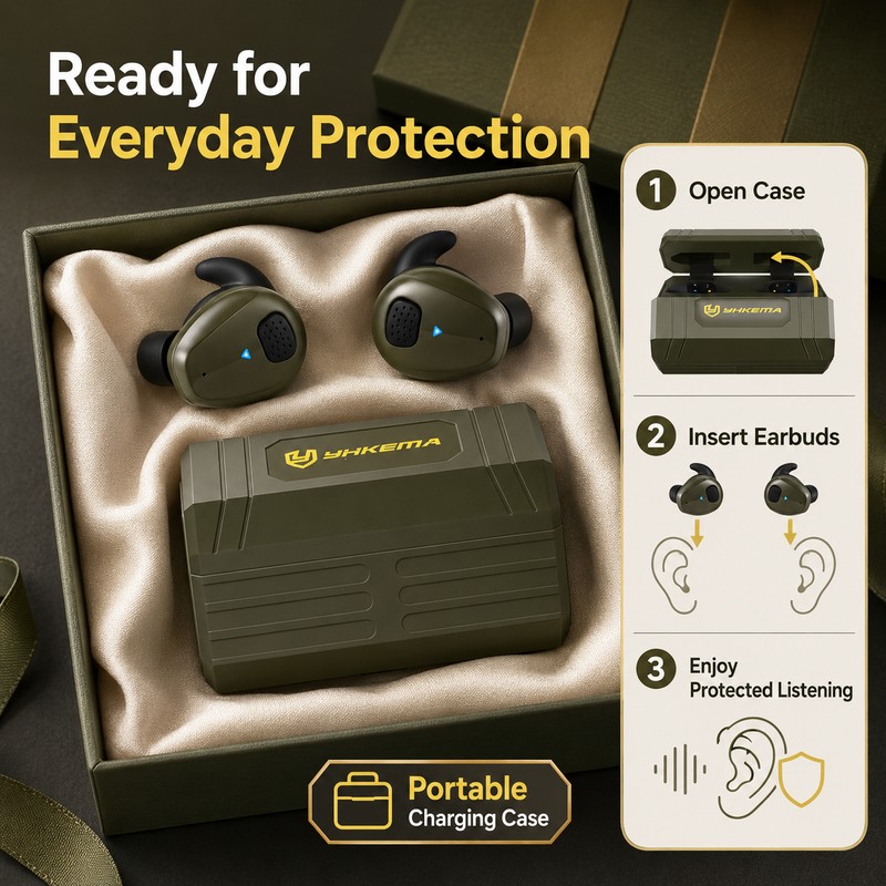 Shooting Earplugs for Hearing Protection – Bluetooth Noise Reduction Earbuds