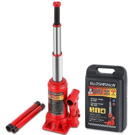 BAOSHISHAN 3 Ton Bottle Jack Double Ram 6-1/2" to 16-1/2" Lifting Range Hydraulic Jack Car Jack Welded Bottle Jack Portable with Carrying Case