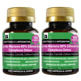 Cardo Mariano 80% Silimarina Complesso Detox 200 Compresse 1 al dì | con Tarassaco Carciofo Colina Inositolo | Senza Glutine | Depurativo Fegato LABOTTEGADEGLIINTEGRATORI