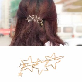 Cimenexe Bohemian Star Hair Clip Hollow Star Hair Clip Star Hairpin Gold Triple Star Hairpins Clips Metal Star Headwear Geometric Decorative Hair Accessories Jewelry