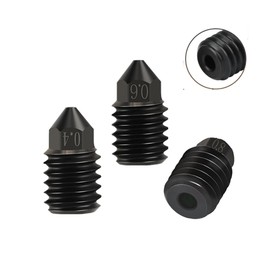 3 Pcs 3D Printer Upgraded Hardened Steel Clone High Flow High-Temperature Single Hole Nozzle for Bambu Lab x1 x1c p1p Upgraded Hotend (Mix-3pcs)