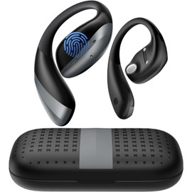 PSIER True Translation Earbuds Real Time Bluetooth 5.4 Open Ear Headphones, 134 Language Translator Earbuds with Mic Clear Call, Audifonos Traductores Inglés Español for Travel Meeting Learning, Black