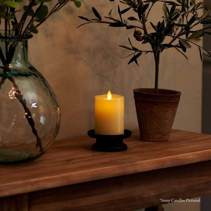 Luminara Flameless Pillar Candle, Small (4.5 inches, Unscented) Real-Flame Effect,