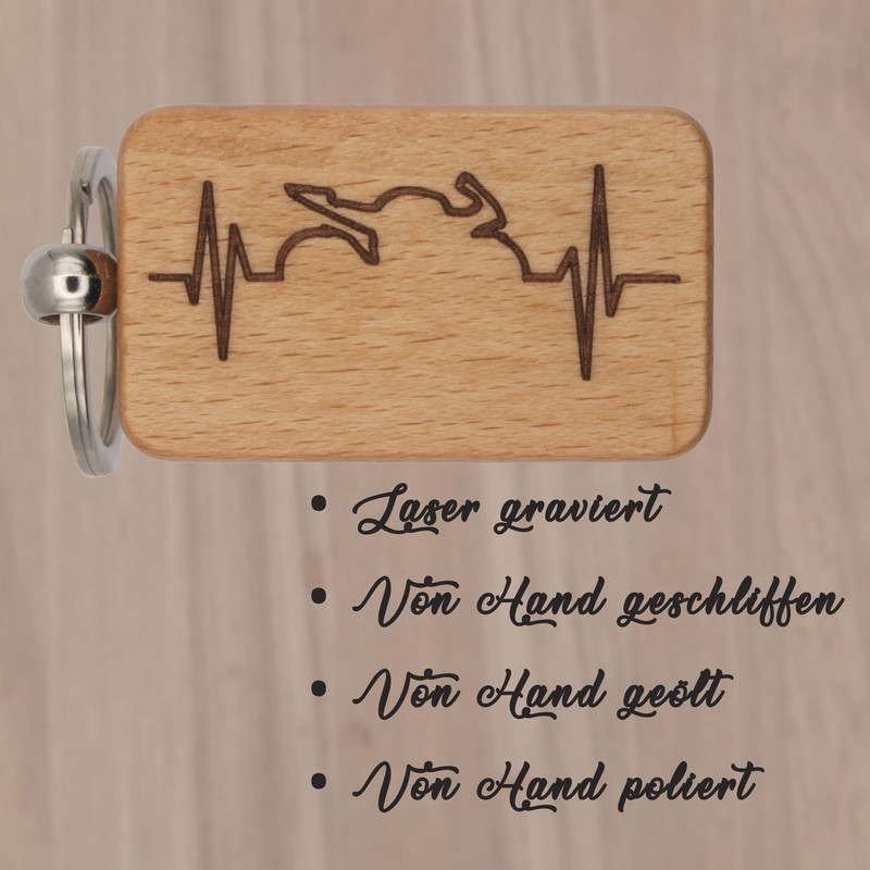dekolaser24 - Key ring motorcycle ECG moped love gift idea